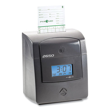 Pyramid Technologies 2650 Pro Auto Aligning Time Clock, Lcd Display, Charcoal freeshipping - TVN Wholesale